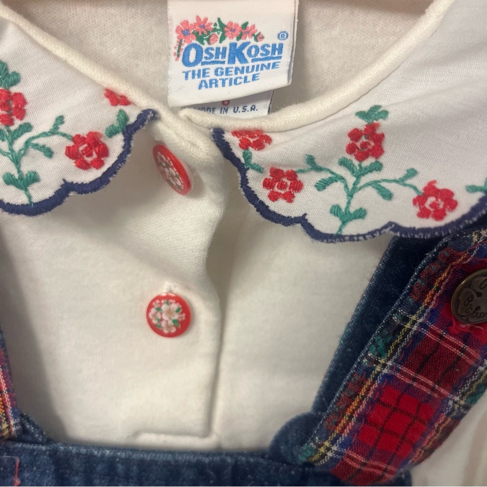 Vintage OshKosh B'gosh Denim Jumper and Top Set. Made in USA. Size 6 - Picture 4 of 7